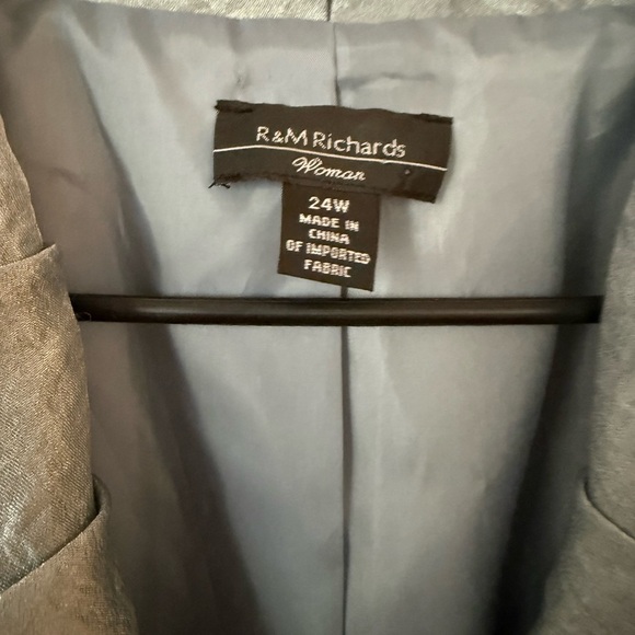 NWT R&M Richards Slate Gray Evening Special Occasion Jacket, Size 24W - Picture 6 of 9